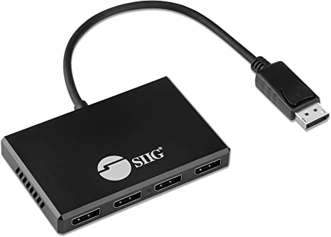 SIIG DisplayPort 1.4 to DisplayPort MST Hub Video Splitter 4K60Hz - DisplayPort Splitter 1 in 4 Out, Multi Stream Transport DisplayPort Hub, DP Daisy Chain Monitor Adapter, Windows Only (CE-DP0R11-S1)