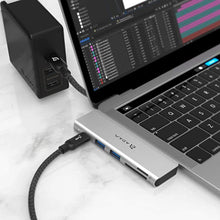 Load image into Gallery viewer, ADAM ELEMENTS CASA Hub 5E - Universal 5-in1 Card Reader USB-C Hub - SD + MicroSD High Speed Writes and Reads, Fast Charging 60W USB-C PD 3.0, Ultimate 3.1 USB Data Transfer - Grey
