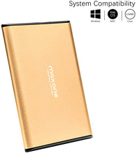 Load image into Gallery viewer, Maxone 500GB Ultra Slim Portable External Hard Drive HDD USB 3.0 for PC, Mac, Laptop, PS4, Xbox one - Gold
