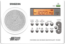 Load image into Gallery viewer, Sangean PR-D9W Portable Am/FM/NOAA Alert Radio with Rechargeable Battery, White, One Size
