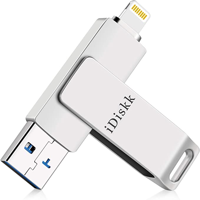 iOS MFi Certified iDiskk 256GB Flash Drive Photo Stick Mobile for iPhone (13/12/12 pro/12 pro max/11/11 Pro/XR/X) Memory Stick iPad External Photo Storage for MacBook/Laptops/ PC Photo Stick