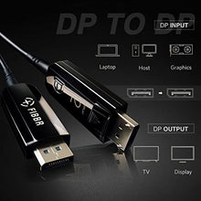 Load image into Gallery viewer, FIBBR Fiber DP to DP Cable, Male to Male Cable Support 32Gbps High Speed 8k@60HZ 4K@140HZ, Displayport DP 1.4 Cable Compatible with HDTV Projector, PC Host, Graphics Card etc 131ft
