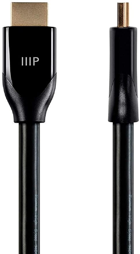 Monoprice Certified Premium HDMI Cable - Black - 25 Feet | 4K@60Hz, HDR, 18Gbps, 24AWG, YUV 4:4:4