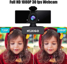 Load image into Gallery viewer, 1080P Business Webcam with Software, Dual Microphone &amp; Privacy Cover, NexiGo N660 USB FHD Web Computer Camera, Plug and Play, for Zoom/Skype/Teams/Webex, Laptop MAC PC Desktop
