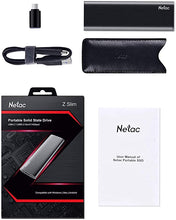 Load image into Gallery viewer, Netac External Solid State Drives 2TB 550MB/S Super Speed USB 3.2 Gen 2 10Gbps Type C EXFAT Aluminum - Zslim
