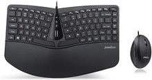 Load image into Gallery viewer, Perixx PERIDUO-406, Wired Mini Ergonomic Split Keyboard and Vertical Mouse Combo - Adjustable Palm Rest - Tilt Scroll Wheel - Membrane Low Profile Keys - Numeric Keypad not Included, US English Layout
