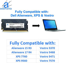 Load image into Gallery viewer, Adamanta 32GB (2x16GB) Laptop Memory Upgrade Compatible for Dell Alienware, Inspiron, Latitude, Optiplex, Precision, Vostro &amp; XPS DDR4 2400Mhz PC4-19200 SODIMM 2Rx8 CL17 1.2v RAM DRAM
