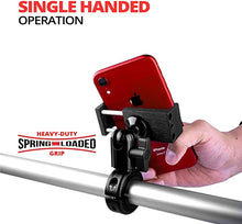 Load image into Gallery viewer, Metal Motorcycle Mount for Phone - by TACKFORM [Enduro Series] - NO Slings Needed. Rock Solid Holder Compatible with Regular and Plus Sized iPhone and Samsung Devices. Industrial Spring Grip
