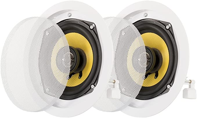 Acoustic Audio HD5-Pr 5.25-Inch Round 2 Way Kevlar Speakers (White)