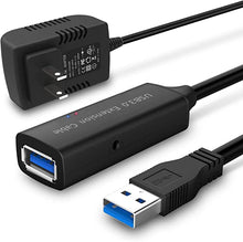 Load image into Gallery viewer, RSHTECH USB 3.0 Active Extension Cable 32 Feet with 5V 2A Power Adapter, USB 3.0 Extender Male to Female Cord with Built-in Signal Booster Chips for Xbox, PS4, USB Printer, Mouse, Keyboard, etc
