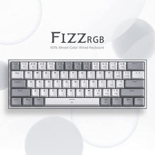 Load image into Gallery viewer, Redragon K617 Fizz 60% Wired RGB Gaming Keyboard, 61 Keys Compact Mechanical Keyboard w/White and Pink Color Keycaps, Linear Red Switch, Pro Driver/Software Supported
