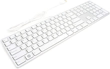 Load image into Gallery viewer, i-Rocks KR-6402 Wired Aluminum Ultra Slim Keyboard, Silent and Low Profile, Chicklet-Like Keys, Scissor-Structure Key Switches, Windows Office and Multimedia Keys, 2X USB Hub Ports – White

