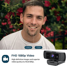 Load image into Gallery viewer, NexiGo 1080P 60FPS Webcam with Software Control and Microphone, AutoFocus, w/Privacy Cover and Tripod, N680P Pro Computer Web Camera for Skype Zoom Teams, Mac PC Laptop Desktop
