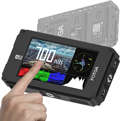 Fotga A50TLS 5inch FHD IPS DCI-P3 Wide Color Gamut Touchscreen Video Cinema DSLR Camera Field Monitor,Waveform,Vector,3D LUT,FHD,700nit,1920x1080 HDMI 4K & 3G SDI Input/Output,Dual Battery Plate