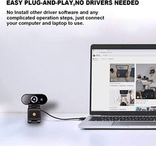 Load image into Gallery viewer, Konnek Stein Webcam with Microphone, HD 1080P Computer Camera with Tripod, Plug and Play, Streaming Webcam for Video Calling, Conferencing, Compatible with Windows 10, 8, 7, XP and Mac OSX
