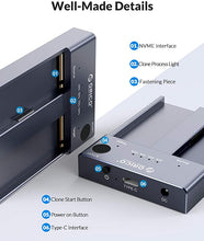 Load image into Gallery viewer, Dual-Bay NVME Docking Station, ORICO Tool-Free USB C to NVME SSD Enclosure for M Key PCIe 2242 2260 2280 22110 M.2 SSDs, Support Offline Clone Duplicator Function Up to 10Gbps(SSD NOT Include)-M2P2
