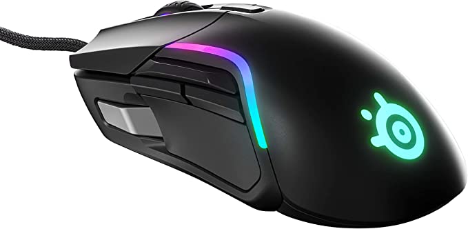 SteelSeries Rival 5 Gaming Mouse with PrismSync RGB Lighting and 9 Programmable Buttons – FPS, MOBA, MMO, Battle Royale – 18,000 CPI TrueMove Air Optical Sensor - Black