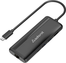 Load image into Gallery viewer, Adonit Nest 7-in-1 Hub USB-C Adapter Dongle, USB-C PD 100W, 4K 60Hz HDMI, 1000Mbps Ethernet, USB-A 3.0 Slim Design for MacBook Pro, MacBook Air, Matte Black
