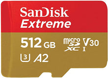 Load image into Gallery viewer, SanDisk 512GB Extreme microSDXC UHS-I Memory Card with Adapter - Up to 160MB/s, C10, U3, V30, 4K, A2, Micro SD - SDSQXA1-512G-GN6MA
