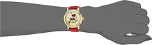 Load image into Gallery viewer, Disney Minnie Mouse Women&#39;s Gold Vintage Alloy Watch, Red Leather Strap, W002767
