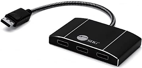 SIIG DisplayPort 1.4 to DisplayPort MST Hub Video Splitter 4K60Hz - DisplayPort Splitter 1 in 3 Out, Multi Stream Transport DisplayPort Hub, DP Daisy Chain Monitor Adapter, Windows Only (CE-DP0P11-S1)