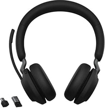 Load image into Gallery viewer, Jabra Evolve2 65 MS Wireless Headphones with Link380a, Stereo, Black – Wireless Bluetooth Headset for Calls and Music, 37 Hours of Battery Life, Passive Noise Cancelling Headphones

