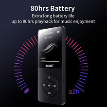 Load image into Gallery viewer, Mp3 Player,RUIZU X02 16GB Ultra Slim Music Player,Long Battery Life Mp3 with FM Radio, Voice Recorder, Video Play, Text Reading, 80 Hours Playback and Expandable Up to 128 GB (Black)
