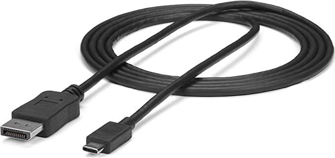 StarTech.com 6ft/1.8m USB C to DisplayPort 1.2 Cable 4K 60Hz - USB-C to DP Adapter HBR2 - USB Type-C DP Alt Mode to DP Monitor Video Cable (CDP2DPMM6B) - Limited stock, see similar item CDP2DP2MBD