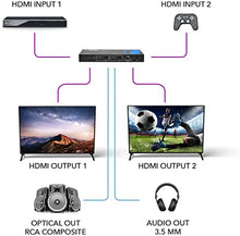 Load image into Gallery viewer, 4K HDMI Matrix Switch 2 X 2 by Orei Switcher 18G UltraHD Supports Upto 4K @ 60Hz &amp; 1080P IR EDID HDCP 2.- Remote Control (UHDS-202)
