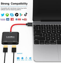 Load image into Gallery viewer, LalaMax HDMI Video Capture Card,Support HDMI in and Out 4K Video Streaming and Recording Gameplay from Consoles,Work with OBS, Xbox, PS4, Switch,DSLR,Camera
