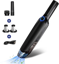 Load image into Gallery viewer, LAOPAO Portable Car Vacuum Cleaner High Power 9Kpa Hand Vacuum Cordless Rechargeable Handheld Vacuum 3x2000mAh Li-ion Battery Quick Charge Mini Vacuum for Home/Car/Pet Hair Cleaning Car Seat Cleaner
