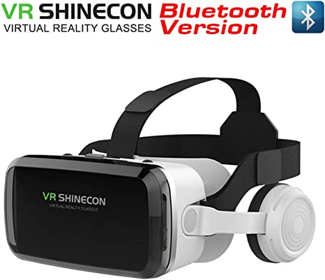 Shinecon VR Headset, VR 3D Virtual Reality Headset for Movies and Games VR Glasses Goggles Compatible with Phone & Android, 2K Anti-Blue Lenses, Adjustable Pupil & Object Distance