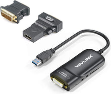 Load image into Gallery viewer, Wavlink USB 3.0 to DVI/HDMI/VGA Universal Video Graphics Adapter with Audio Port Supports up to 6 Monitor displays, 2048x1152 External Video Card Adapter Support Windows &amp; Chrome OS
