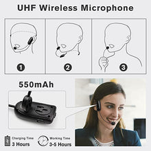 Load image into Gallery viewer, SHIDU Voice Amplifier with UHF Wireless Microphone Headset, Support MP3 Play 10W 2000mAh Portable Wearable Rechargeable PA system for Speaker Classroom, Meetings, Promotions and Outdoors
