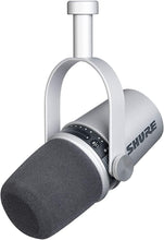 Load image into Gallery viewer, Shure MV7 USB Podcast Microphone for Podcasting, Recording, Live Streaming &amp; Gaming, Built-in Headphone Output, All Metal USB/XLR Dynamic Mic, Voice-Isolating Technology, TeamSpeak Certified - Silver
