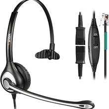 Load image into Gallery viewer, Wantek Corded Telephone Headset Mono w/Noise Canceling Mic + Quick Disconnect Compatible with ShoreTel Polycom Zultys NEC Aspire Dterm Nortel Norstar Meridian Siemens ROLM Landline Deskphones(600QS2)
