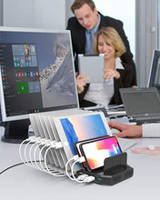 Load image into Gallery viewer, Unitek USB Charging Station for Multiple Devices, Charger Organizer Stand Dock with Dividers, Quick Charge 3.0 Compatible for Smartphone, Tablet, iPad and Other Electronics
