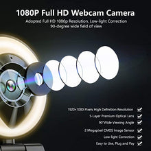 Load image into Gallery viewer, Streaming Webcam with Dual Microphone 1080P Adjustable Right Light Pro Web Camera Advanced Auto-Focus with Tripod JIGA Zoom Camera Gaming Webcam for Xbox Facebook YouTube Streamer Conferencing
