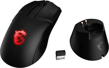 Load image into Gallery viewer, MSI Clutch GM41 Lightweight Wireless Gaming Mouse &amp; Charging Dock, 20,000 DPI, 60M Omron Switches, Fast-Charging 80Hr Battery, RGB Mystic Light, 6 Programmable Buttons, PC/Mac
