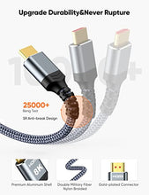 Load image into Gallery viewer, 8K@60 2.1 Long HDMI Cable 33FT/10M, Highwings Ultra 48Gbps High Speed HDMI Braided Nylon 4K120 144Hz eARC HDR Compatible for Dolby Vision, PS5 and Monitor
