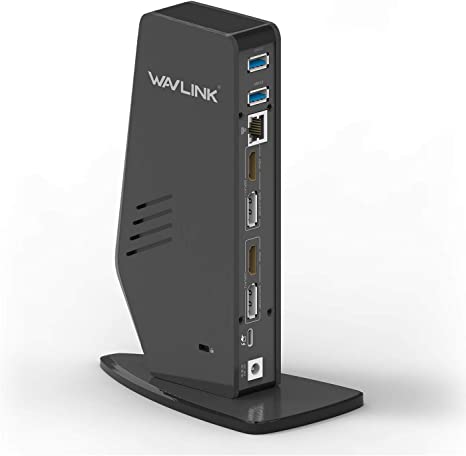 WAVLINK USB C Universal Laptop Docking Station Dual Monitor HD 4K Display with 65W Charging, Dual 4K@60Hz & Single 5K@60Hz Display for Windows, Chrome OS (2 DP& 2 HDMI, 5 USB 3.0, LAN)