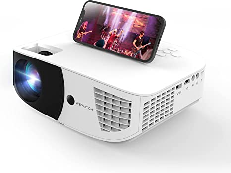 WEWATCH V52 1080P Video Projector, Home Outdoor Portable Projector, 230 Inch Watching Size, LED 15,000LM 30,000Hrs, Support 5G WiFi Wireless Connection, Compatible with HDMI, TV Stick,AV,USB,PS4