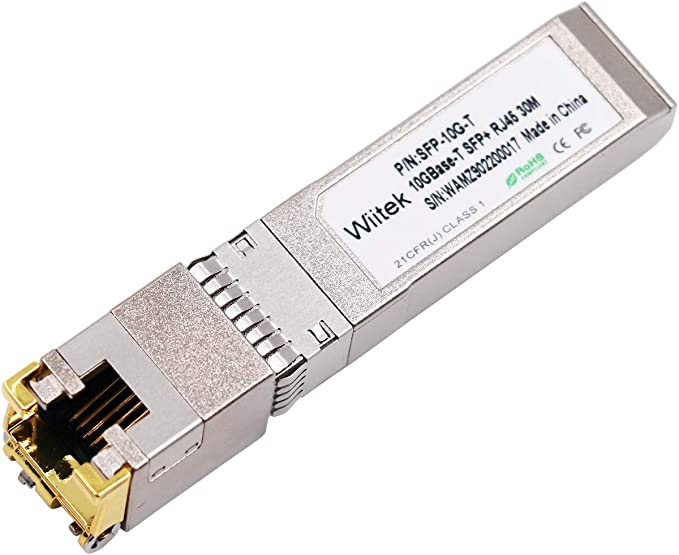 Wiitek SFP+ to RJ45 Copper Modules, 10GBase-T Transceiver Compatible for Cisco SFP-10G-T-S, Ubiquiti, D-Link, Supermicro, Netgear, Mikrotik, Unifi (Cat 6a/7, 30-Meter)