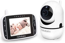 Load image into Gallery viewer, Baby Monitor with Remote Pan-Tilt-Zoom Camera and 3.2&#39;&#39; LCD Screen, Infrared Night Vision (White with Black)
