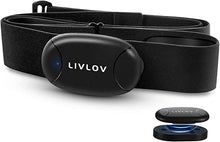 Load image into Gallery viewer, LIVLOV V8 Heart Rate Monitor Chest Strap, Integrated, Rechargeable Li-Ion Battery Including Charging Station, Heart Rate Belt with ANT+, Bluetooth and 5.3 kHz
