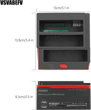 Load image into Gallery viewer, VSVABEFV HDD Docking Station SATA Hard Drive Docking Station Hard Drive Enclosure 2.5&quot;/3.5&quot; USB 3.0 to 2 SATA Ports 1 IDE Port External HDD Hard Drive Card Reader USB3.0 Hub with OTB/OTC Offline
