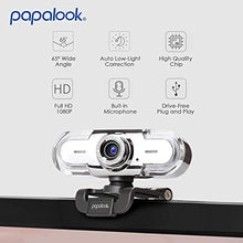 Load image into Gallery viewer, Webcam 1080P Full HD PC Skype Camera, PAPALOOK PA452 Web Cam with Microphone, Video Calling and Recording for Computer Laptop Desktop, Plug and Play USB Camera for YouTube, Compatible with Windows
