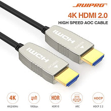 Load image into Gallery viewer, RUIPRO CL2 Rated Fiber HDMI Cable 65 feet 4K60Hz HDMI2.0b 18Gbps ARC HDR10 HDCP2.2 YUV4:4:4 Slim Flexible HDMI Optic Cable with Optic Technology 20m
