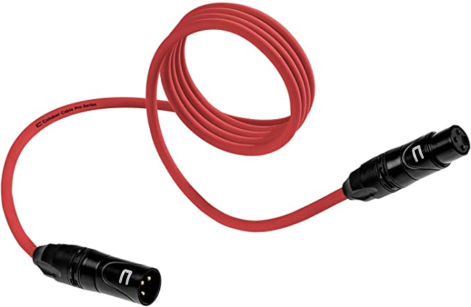 Balanced XLR Cable Male to Female - 75 Feet Red - Pro 3-Pin Microphone Connector for Powered Speakers, Audio Interface or Mixer for Live Performance & Recording