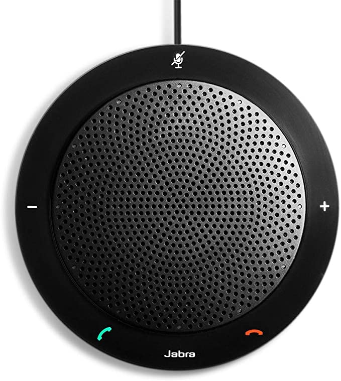 Jabra Speak 410 Corded Speakerphone for Softphones, MS-Optimized – Easy Setup, Portable USB Speaker for Holding Meetings Anywhere with Outstanding Sound Quality